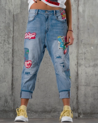 Cherry On Top Jeans, Blue Color