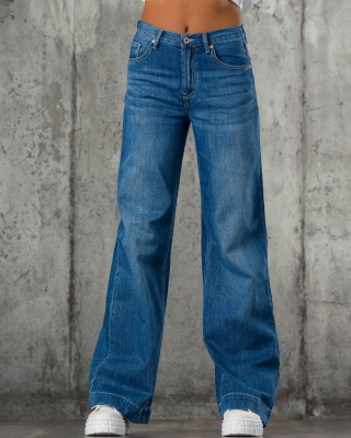 Request Wide-Leg Jeans, Blue Color