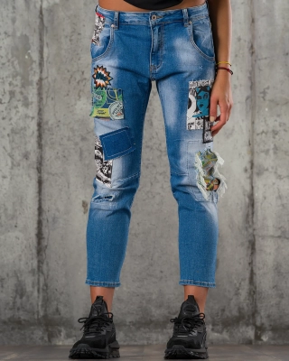 Keep Calm Jeans, Blue Color