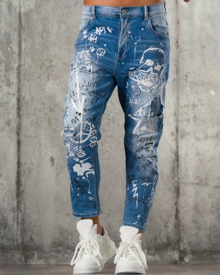 Peaceful Boyfriend Jeans, Blue Color