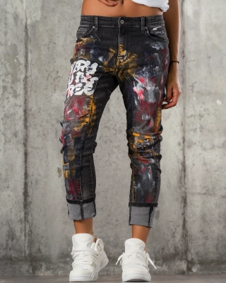 Born To Be Free Jeans, Black Color