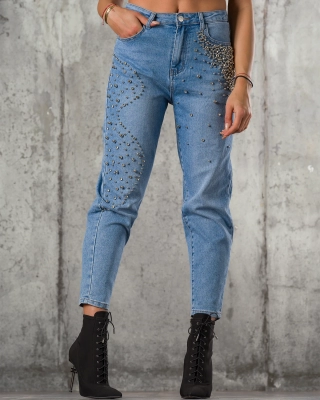 Glam Swirl Jeans, Blue Color
