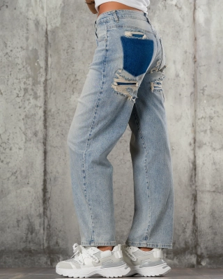 Tana Distressed Jeans, Blue Color
