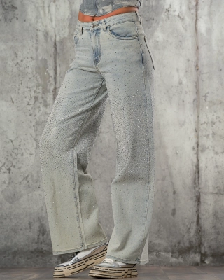 Bondi Rhinestone Jeans, Blue Color