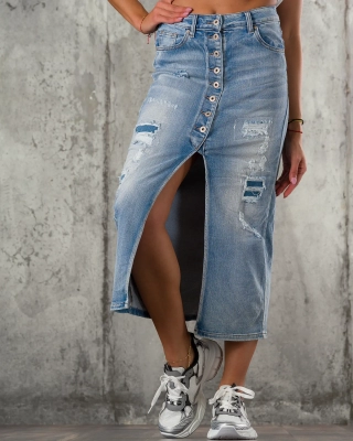 Oxygen Midi Skirt, Blue Color