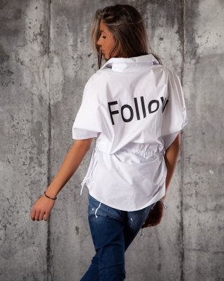 Follow Me Graphic Shirt, White Color