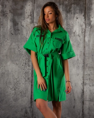 Palmera Shirt Dress, Green Color