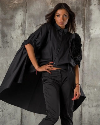 Wild Rose Shirt, Black Color