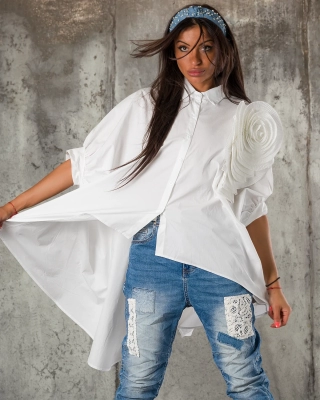 Wild Rose Shirt, White Color
