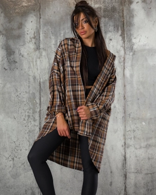 Open Up Shirt, Brown Color