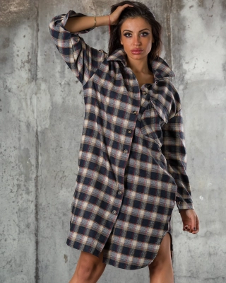 Well Known Shirt Dress, Black Color