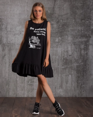 Patience Trapeze Dress, Black Color