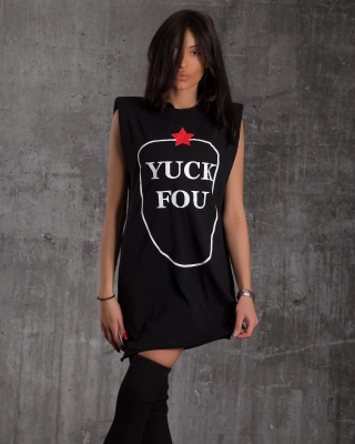 High Power T-Shirt Dress, Black Color