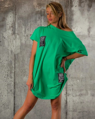 Greece Dress With a Belt, Green Color