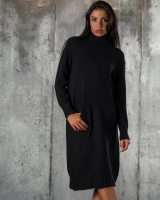 Plus One Knit Dress, Black Color