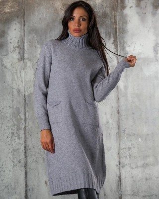 Plus One Knit Dress, Grey Color
