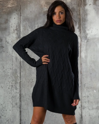 Torrie Knit Dress, Black Color