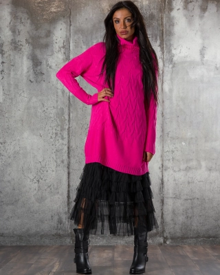 Torrie Knit Dress, Fuchsia Color