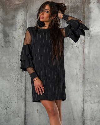 Sparkle Mini Dress, Black Color