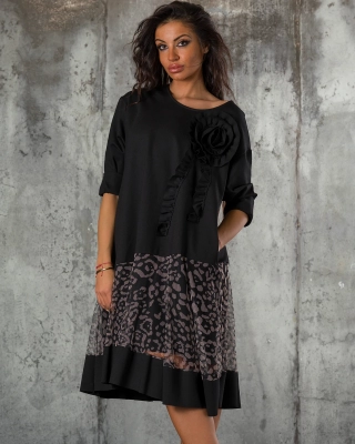 Imprinted Dress, Black Color