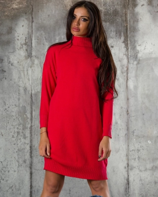 Anything & Everything Sweater Dress, Red Color