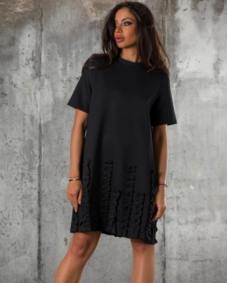 Felt Cute Dress, Black Color