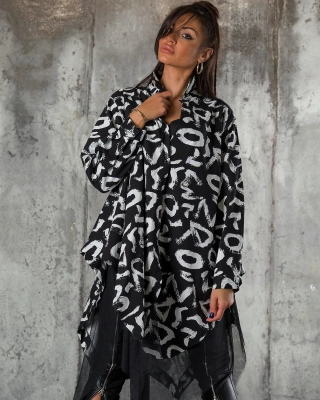Letters From You Dress, Black Color (W/ White)