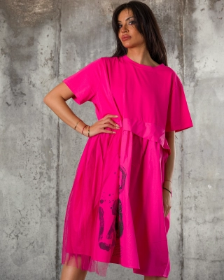 High Ratings Dress, Fuchsia Color