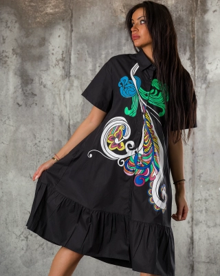 Ornament Dress, Black Color