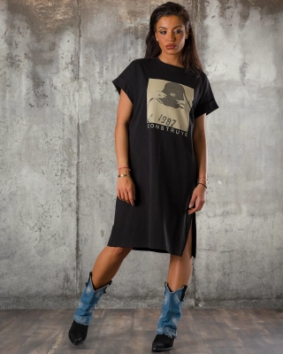 Construct Midi Dress, Black Color