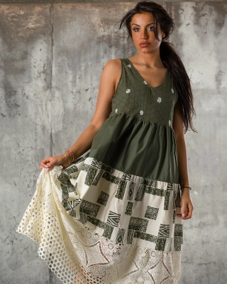 Toni Maxi Dress, Military Color