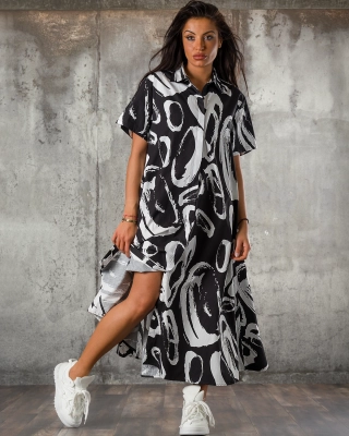 Monique Dress, Black/White Color