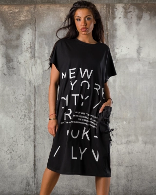 Big Apple Dress, Black/White Color