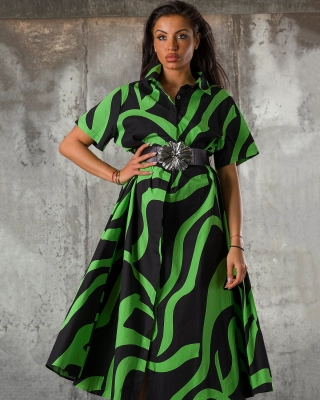 Good Luck Dress, Black/Green Color