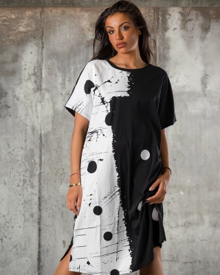 Graphics Dress, Black Color