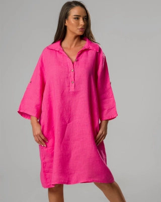 Bring Back Shirt Dress, Fuchsia Color
