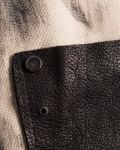 Jenna Leather And Linen Bag, Black Color