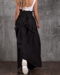 Moonstone Maxi skirt with suspenders, Black Color