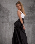 Moonstone Maxi skirt with suspenders, Black Color