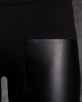 Temple Two-Fabric Leggings, Black Color
