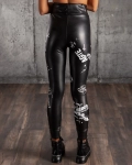 Reloaded Faux Leather Leggings, Black Color