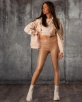 On Point Faux Leather Leggings, Beige Color