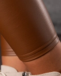 On Point Faux Leather Leggings, Brown Color