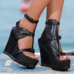 Desert Rose platform sandals, Black Color