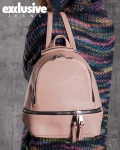 Baddie Zip Backpack, Pink Color