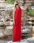 Flare Backless Maxi Dress, Red Color