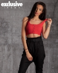 Santa Monica Cropped Tank Top, Red Color