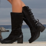 Alexandria Heeled Boots, Black Color