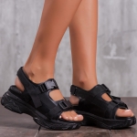 Tourist Leather Sandals, Black Color