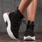 Michelle Sock Sneakers, Black Color